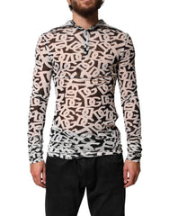 Dolce & Gabbana Weißes DG Logo Langarm-Rollkragenshirt