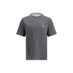 Brunello Cucinelli Grau Baumwoll-T-Shirt