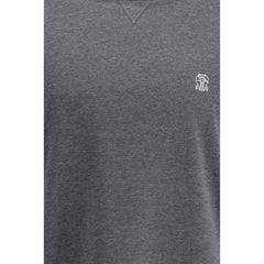 Brunello Cucinelli Grau Baumwoll-T-Shirt