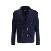 Brunello Cucinelli blaue Strickjacke aus Baumwolle