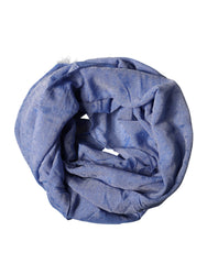 Dolce & Gabbana Blauer Spitzenschal Baumwolle Halstuch Schal