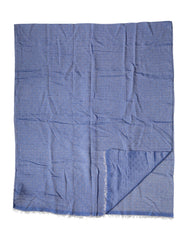 Dolce & Gabbana Blauer Spitzenschal Baumwolle Halstuch Schal