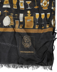 Dolce & Gabbana Schwarzer Jazz Club Print Halstuch Schal