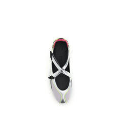 The Attico Silver Polyurethane Ballet Flats