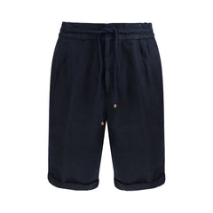 Brunello Cucinelli Blue Linen Bermuda Shorts