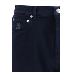 Brunello Cucinelli Blue Cotton Straight-Leg Jeans
