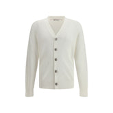 Brunello Cucinelli Weiße Strickjacke aus Baumwolle