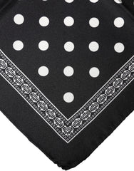 Dolce & Gabbana schwarzes gepunktetes quadratisches Halstuch/Kopftuch