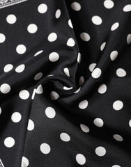 Dolce & Gabbana schwarzes gepunktetes quadratisches Halstuch/Kopftuch