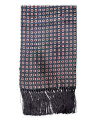 Dolce & Gabbana Schwarzer gemusterter Foulard-Schal mit Fransen