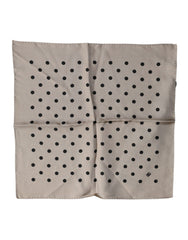 Dolce & Gabbana brauner quadratischer Polka-Dot-Schal