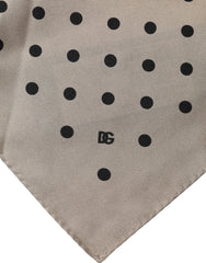 Dolce & Gabbana brauner quadratischer Polka-Dot-Schal