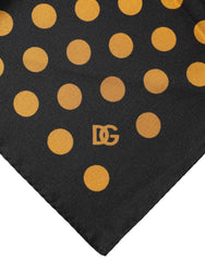 Dolce & Gabbana schwarzes gepunktetes quadratisches Halstuch/Kopftuch