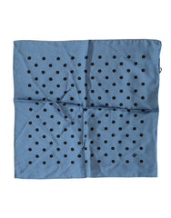Dolce & Gabbana Blue Polka Dot Square Handkerchief Scarf