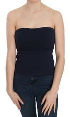 Costume National Strapless Zipper Back Tube Top Blouse
