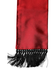 Dolce & Gabbana Roter Seidenfransen-Halstuch Schal