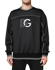 Dolce & Gabbana Schwarzes DG Logo Rundhals-Sweatshirt