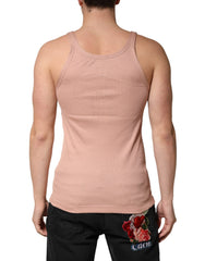 Dolce & Gabbana Pinkes ärmelloses Rundhals-Tanktop T-Shirt