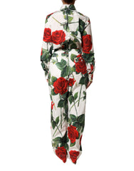 Dolce & Gabbana Jumpsuit-Kleid aus Baumwolle mit weißem Blumenmuster