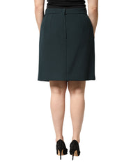 Dolce & Gabbana Dunkelgrüner Bleistift-Minirock mit mittlerer Taille