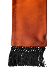 Dolce & Gabbana orangefarbener Seidenschal mit Fransen