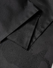 Dolce & Gabbana Schwarzer Satin Seide Fransen Halstuch Schal