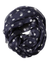Dolce & Gabbana Blauwe Polkadot Zijden Nekwarmer Sjaal 205cm x 132cm