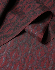 Dolce & Gabbana Bordeaux gemusterter Seidenwickelschal Herren 133cm x 22cm