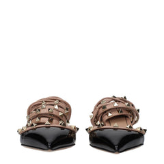 Valentino Garavani Schwarze Leder-Riemchensandalen