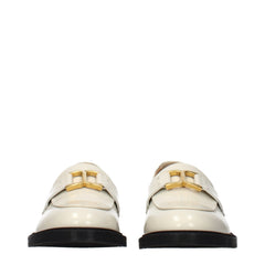 Chloé Beige Leather Slip-On Loafers