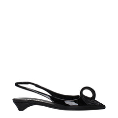 Prada Schwarze flache Sandalen aus Leder