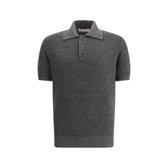 Brunello Cucinelli Grau Baumwoll-Poloshirt