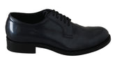 Dolce & Gabbana Blaue Leder Derby Formelle Schuhe