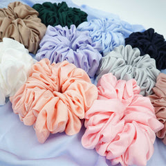 wholesale Premium oversized hair scrunchies for hijab malaysia bubble satin Muslim Scrunchies