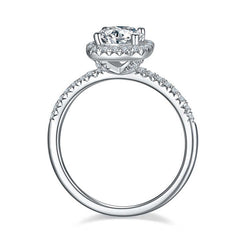 Square Halo Moissanite Rings Engagement Rings VVSI D color 925 Sterling Silver Moissanite Wedding Rings for Women 1.0-2.0 CT