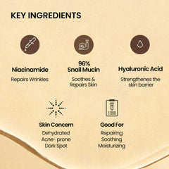 Korean Skin Care Products 96% Snail Mucin Hyaluronic Acid Face Care Antiaging Anti Wrinkles Serum Private Label Liquid Female