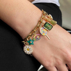 Stainless Steel 18K Gold Plated Bracelet Necklace Pendant charm Jewelry Accessories High Quality Charms Manufacturer