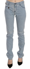Costume National Hellblaue Mid Waist Skinny Jeans