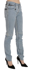 Costume National Hellblaue Mid Waist Skinny Jeans
