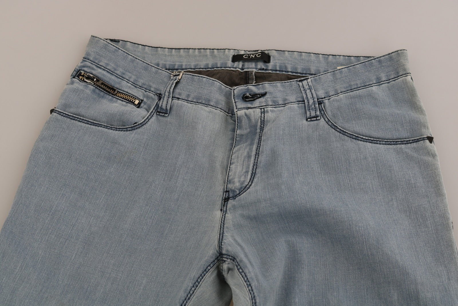Costume National Hellblaue Mid Waist Skinny Jeans
