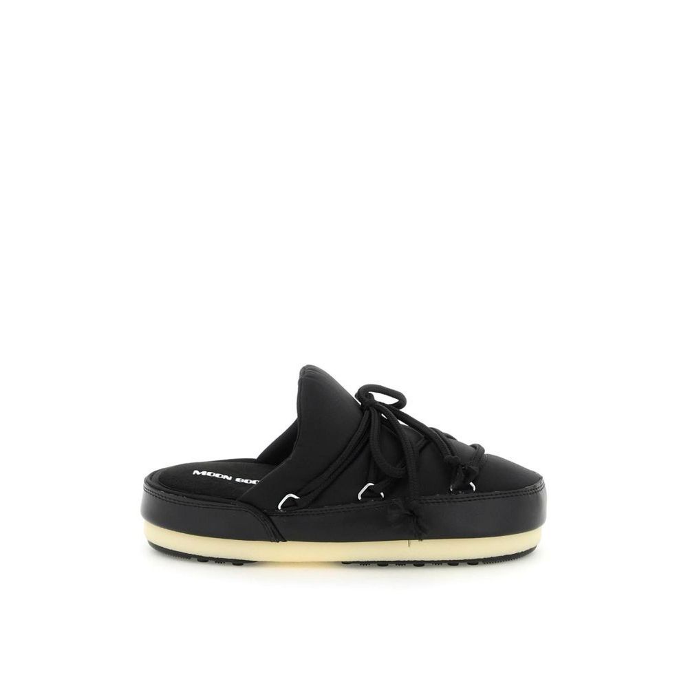 Moon Boot Black Nylon Mules