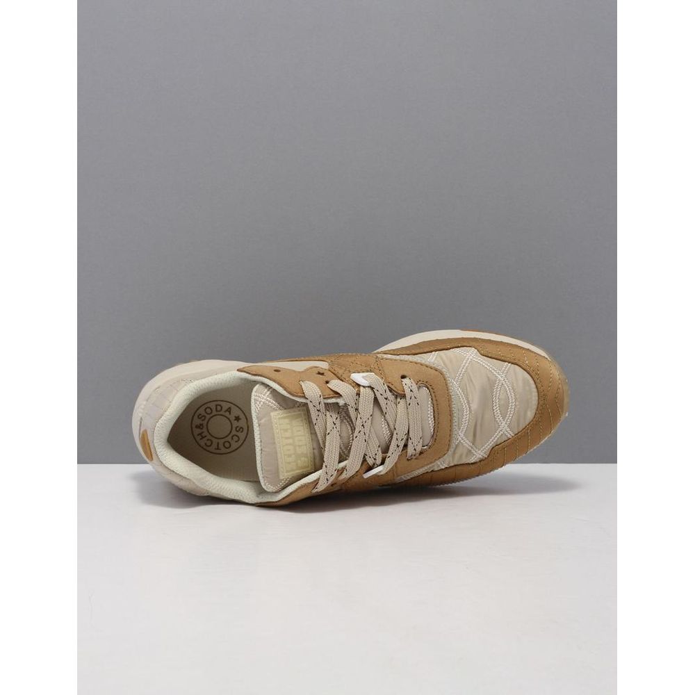 Scotch & Soda Beige Nylon Lage Sneakers