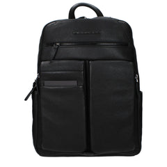 Piquadro Black Leather Backpack