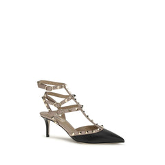Valentino Garavani Schwarze Ziegenleder-Pumps mit mittlerem Absatz