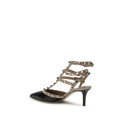 Valentino Garavani Schwarze Ziegenleder-Pumps mit mittlerem Absatz