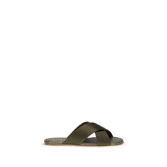 Pedro García Bruine Platte Zijden Sandalen