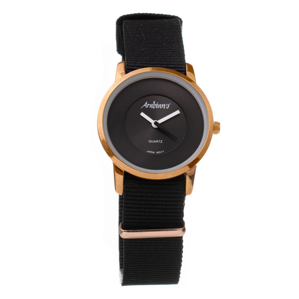 ARABIANS Schwarze Textiluhr