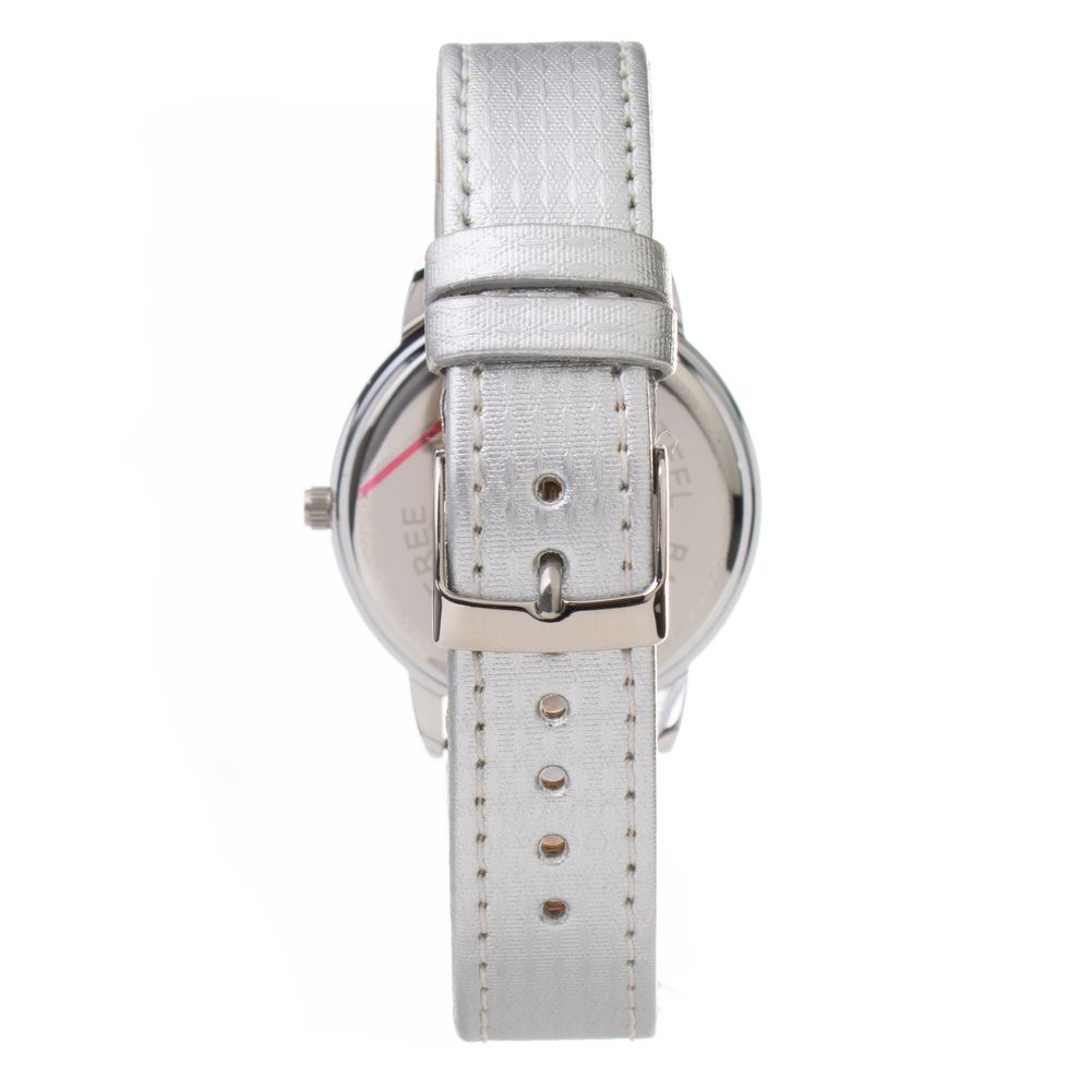 ARABIANS Silberne Leder-Armbanduhr