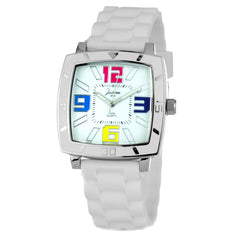 JUSTINA Wit Rubberen Horloge