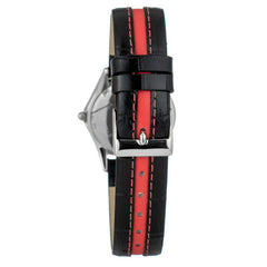JUSTINA Zwart Lederen Sport Horloge